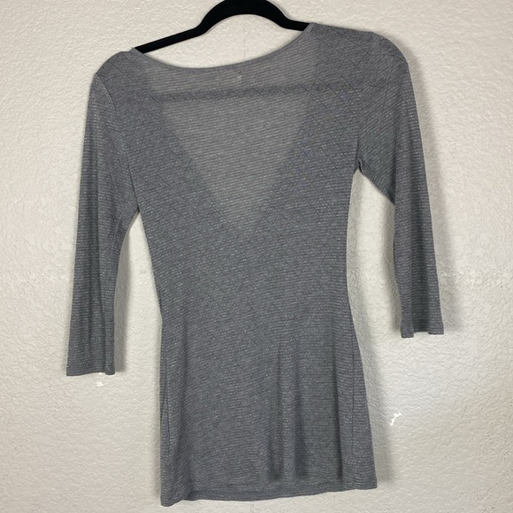 Intimately, free people gray shimmer snap front Henley top - Picture 6 of 7